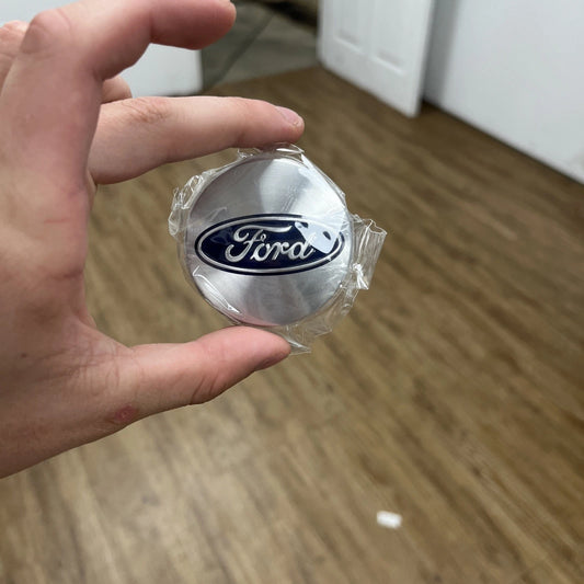 AUTHENTIC - 4 FORD Brushed SILVER 54 mm/2.12 inch Wheel Rim Center Hub Caps